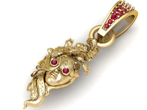 LADES FACES GOLD PENDANT 3D Print Model