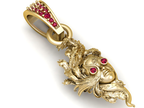 LADES FACES GOLD PENDANT Modèles 3D en vedette