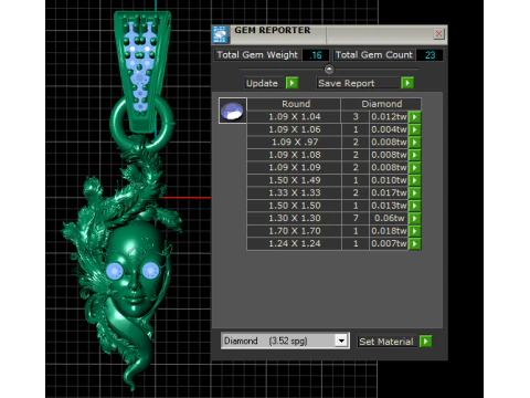 LADES FACES GOLD PENDANT 3D Print Model