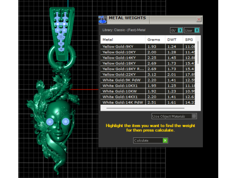 LADES FACES GOLD PENDANT Modèles 3D en vedette