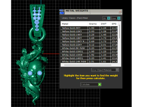 LADES FACES GOLD PENDANT 3D Print Model