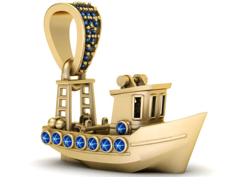 SHIP GOLD PENDANT 3D प्रिंट मॉडल