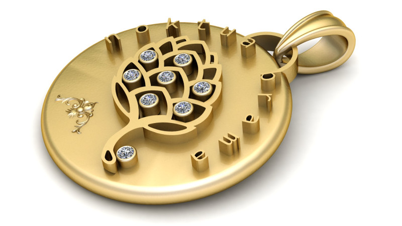 LEAVES FLOWER PENDANT 3D Druckmodell .c4d .max .obj .3ds .fbx .stl .blend
