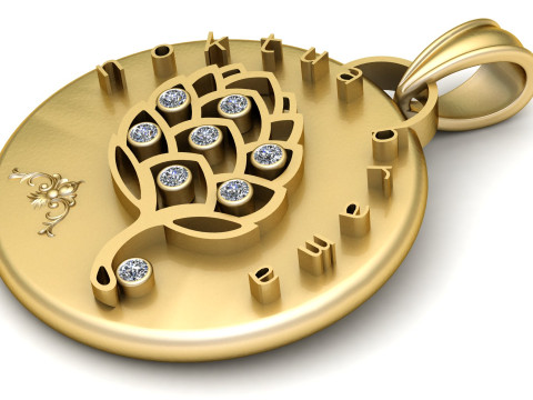 LEAVES FLOWER PENDANT 3D Print Model