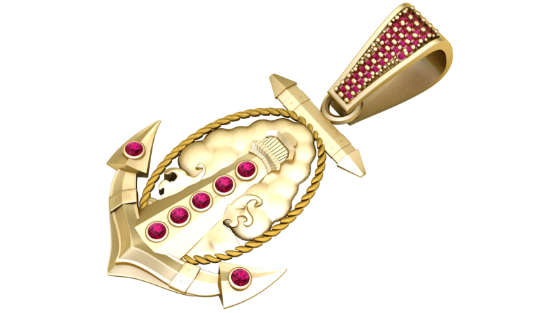 钩金吊坠 3D 打印模型 .c4d .max .obj .3ds .fbx .stl .blend 