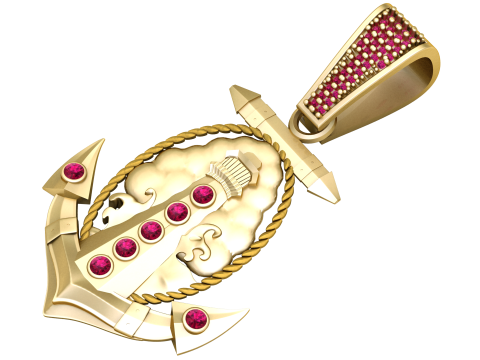 Hook gold PENDANT 3D Print Model