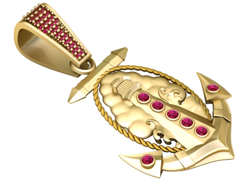 Hook gold PENDANT 3D Print Model