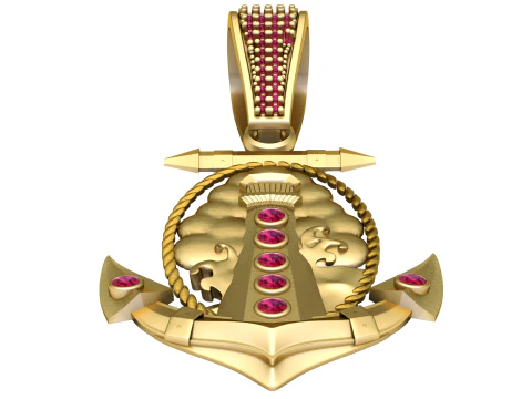 Hook gold PENDANT 3D Print Model