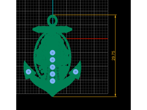 钩金吊坠 3D 打印模型
