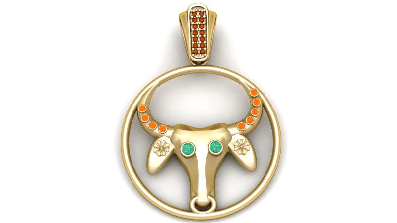 3D COW PENDANT 3D Print Model .c4d .max .obj .3ds .fbx .stl .blend 
