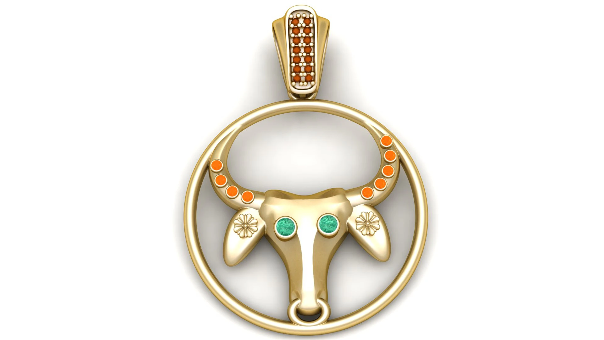 3D COW PENDANT 3D Print Model .c4d .max .obj .3ds .fbx .stl .blend 