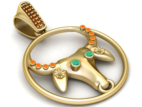 3D COW PENDANT 3D Print Model