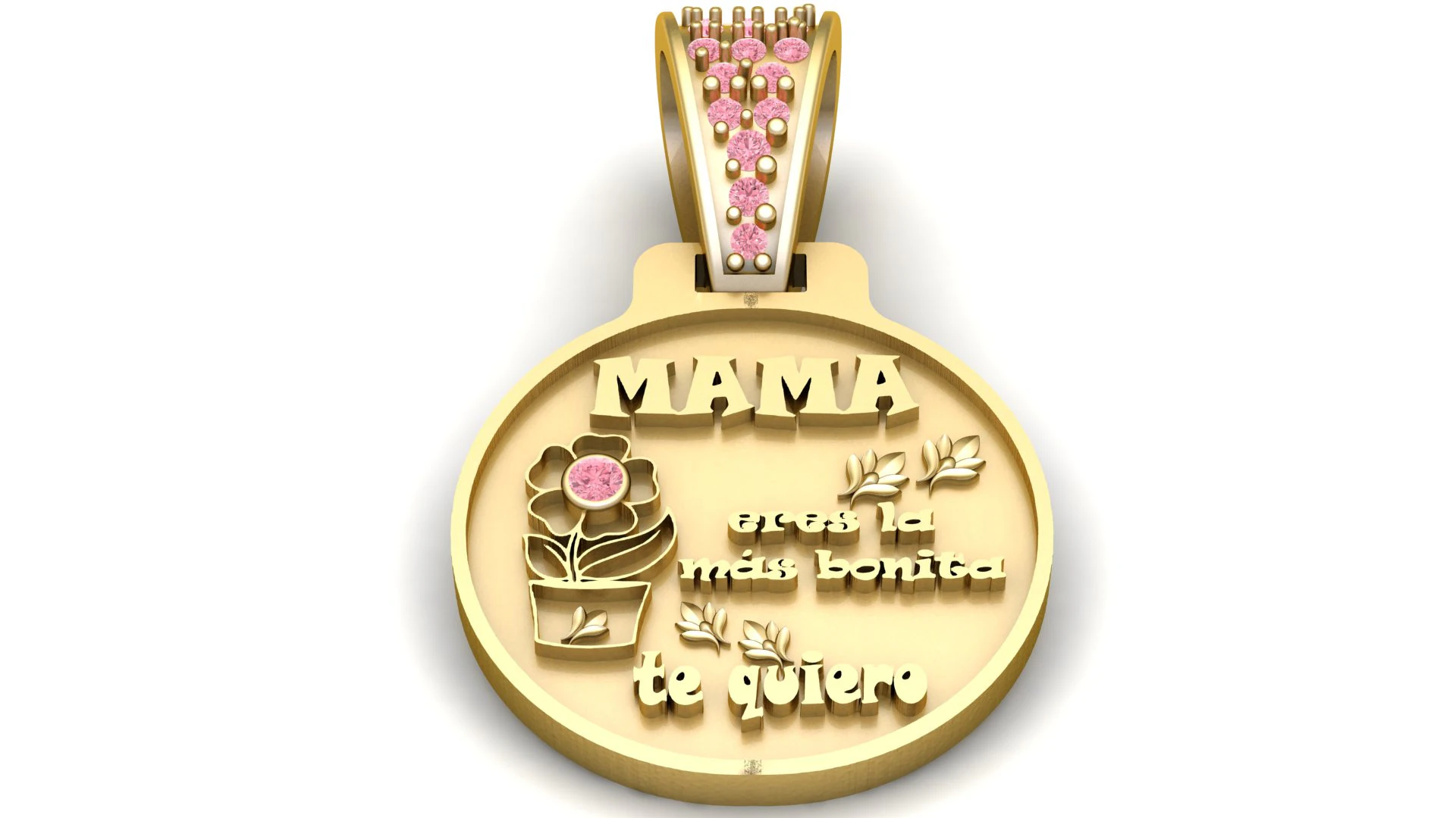 3D GOLD MAMA PENDANT 3D Print Model .c4d .max .obj .3ds .fbx .stl .blend 