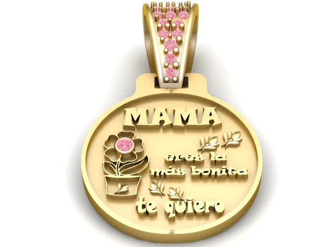 3D ЗОЛОТИЙ КУЛОН MAMA 3D Принт Модель