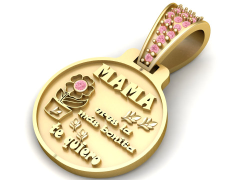 3D GOLD MAMA PENDANT 3D Druckmodell