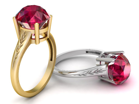 3D GOLD DIAMOUND RING 3D Print Model