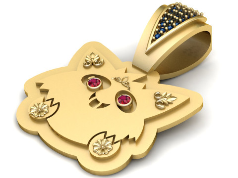 Cat PENDANT 3D Print Model