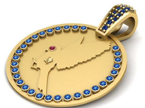 GOLD BURD PENDANT 3D Print Model