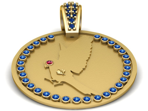 GOLD BURD PENDANT Model do druku 3D