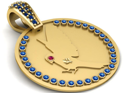 GOLD BURD PENDANT 3D Print Model