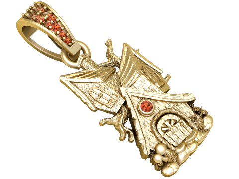 TWO HOME 3DGOLD PENDANT 3D Принт Модель