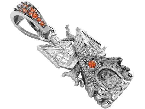 투 홈 3D골드 펜던트 3D 프린트 모델