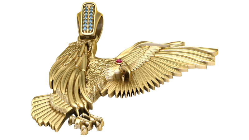 3D BIRD GOLD PENDANT 3D Print Model .c4d .max .obj .3ds .fbx .stl .blend 