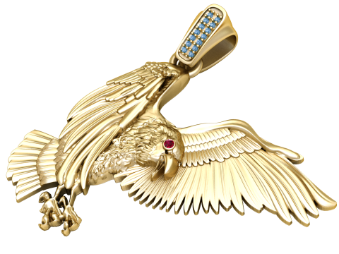 3D BIRD GOLD PENDANT 3D Print Model