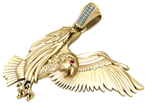 3D BIRD GOLD PENDANT 3D Print Model
