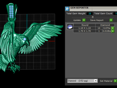 3D BIRD GOLD PENDANT 3D Print Model