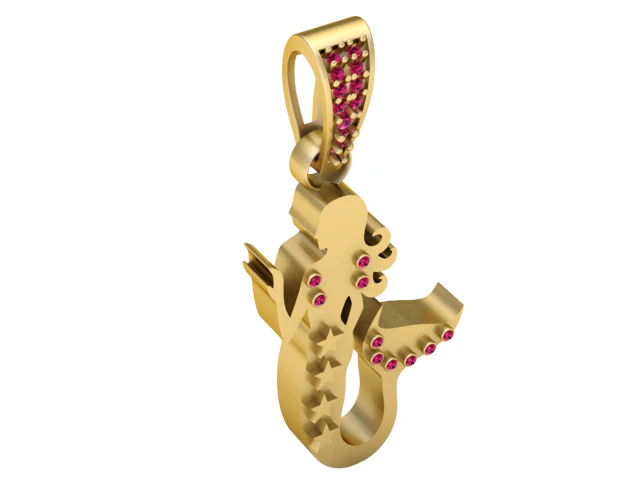 GAALPARI 3D Gold Pendant 3D Print Model .c4d .max .obj .3ds .fbx .stl .blend 
