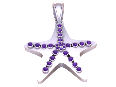 Diamond Star Gold Pendant 3D Print Model