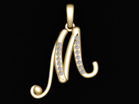 3D GOLD M PENDANT Modèles 3D en vedette