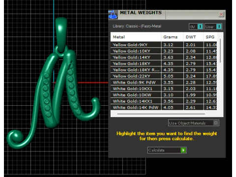 3D GOLD M PENDANT 3D Print Model