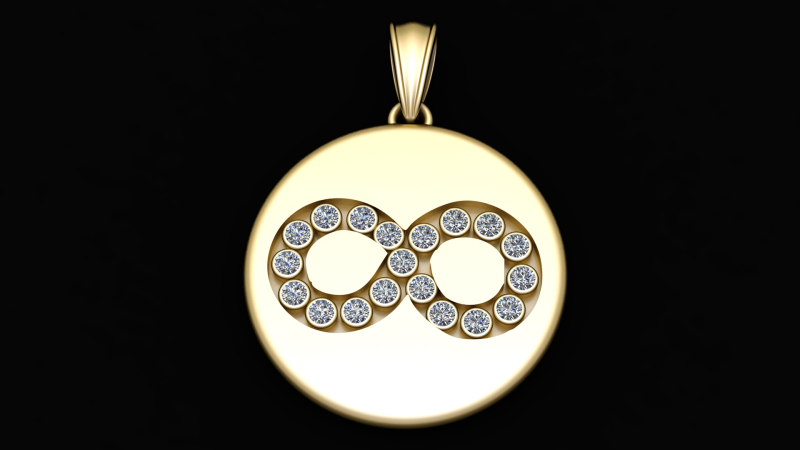 ROUND 3D GOLD PENDANT 3Dプリントモデル .c4d .max .obj .3ds .fbx .stl .blend