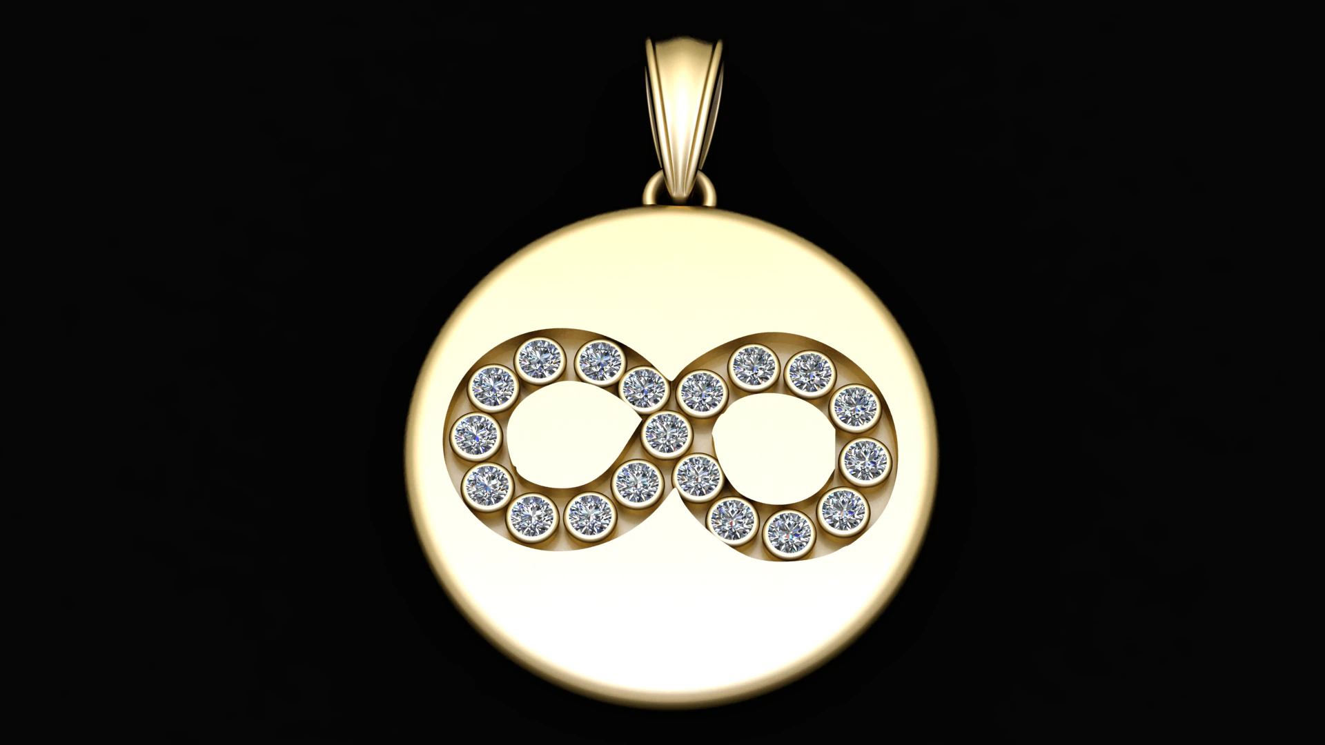 ROUND 3D GOLD PENDANT 3D Print Model .c4d .max .obj .3ds .fbx .stl .blend