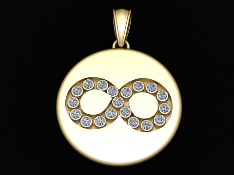 ROUND 3D GOLD PENDANT 3D Print Model