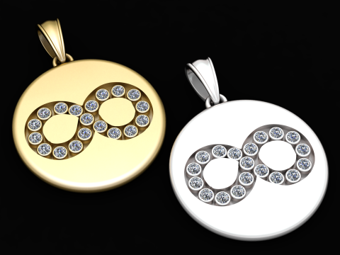 ROUND 3D GOLD PENDANT 3D Baskı Modeli