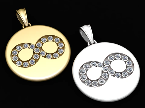 ROUND 3D GOLD PENDANT 3D Print Model