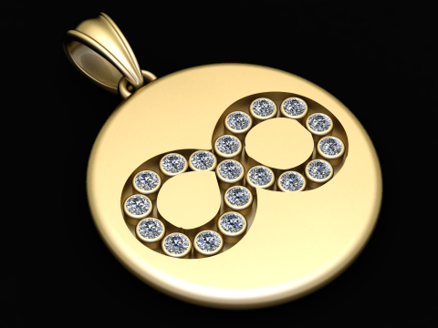 ROUND 3D GOLD PENDANT 3D Baskı Modeli