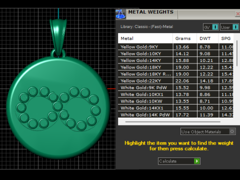 ROUND 3D GOLD PENDANT 3D Baskı Modeli