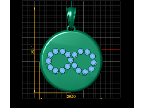 ROUND 3D GOLD PENDANT 3D Baskı Modeli