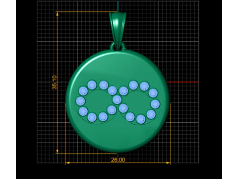 ROUND 3D GOLD PENDANT 3D Print Model