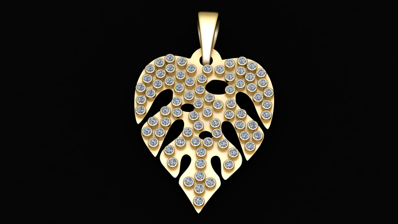 LEAVES GOLD PENDANT Model Cetak 3D .c4d .max .obj .3ds .fbx .stl .blend 