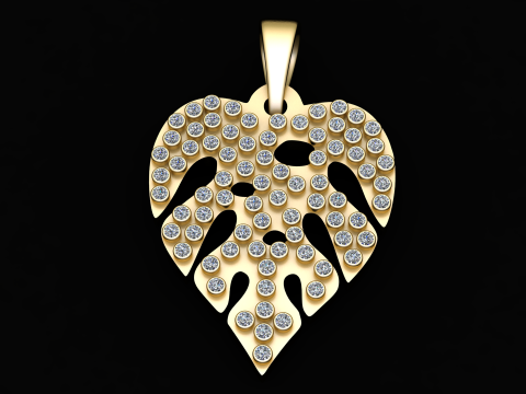 LEAVES GOLD PENDANT Model do druku 3D