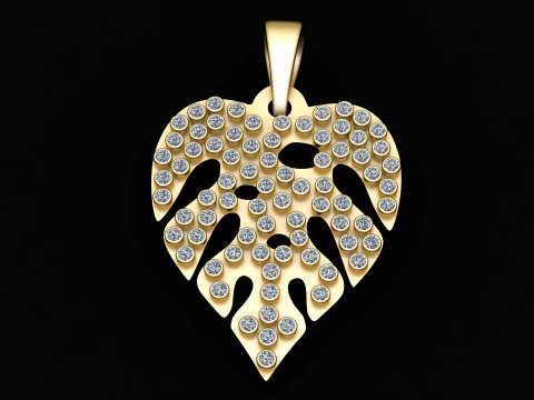 LEAVES GOLD PENDANT 3D Print Model