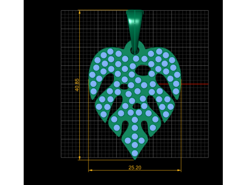 LEAVES GOLD PENDANT Model Cetak 3D