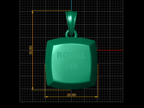 ROYAL 24K D GOLD PENDANT Modelo de Impressão 3D