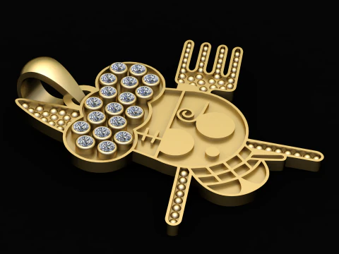 SKULL CLOUD 3D GOLD PENDANT 3D Print Model