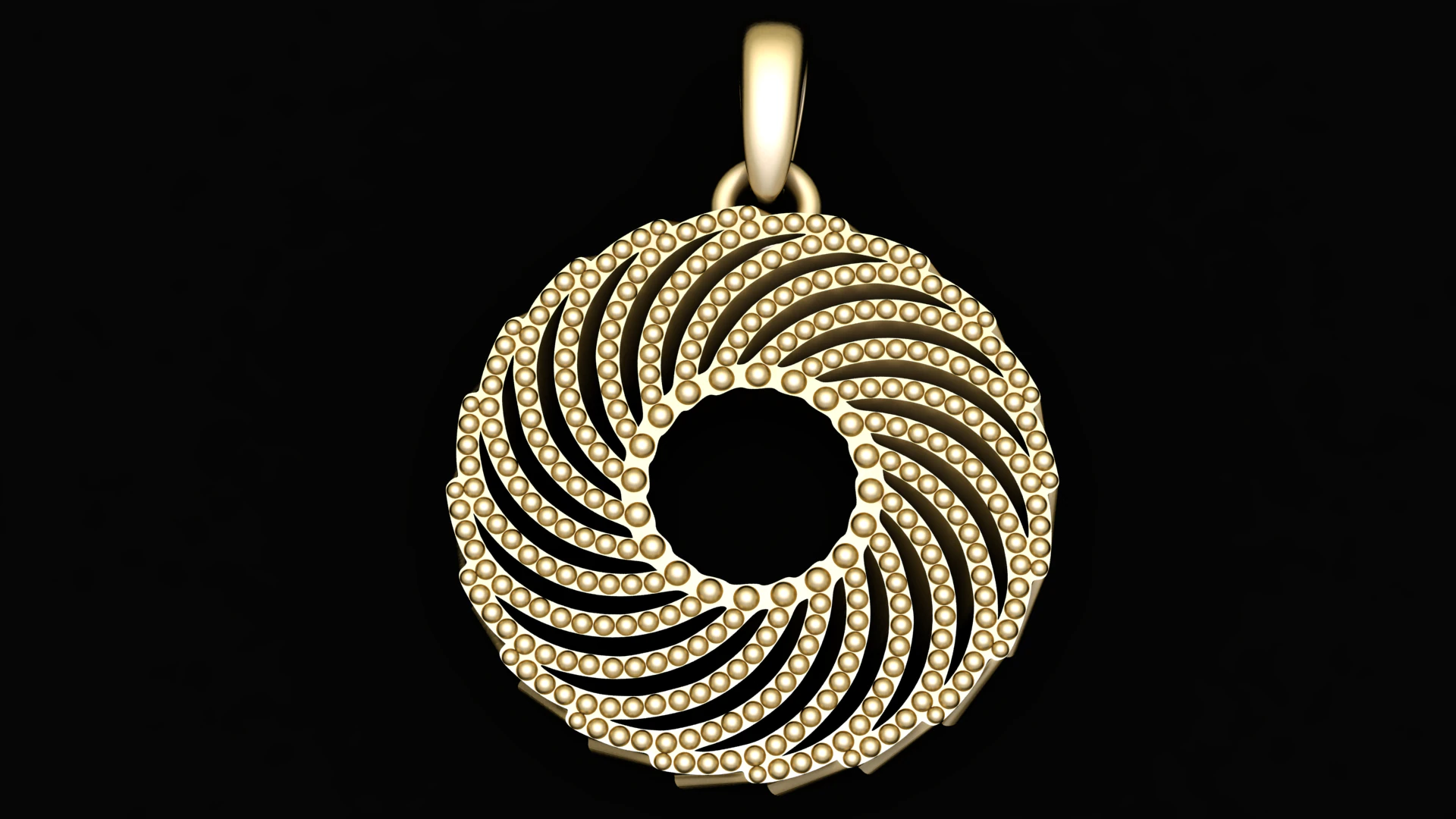 3D GOLD ROUND PENDANT 3D Print Model .c4d .max .obj .3ds .fbx .stl .blend